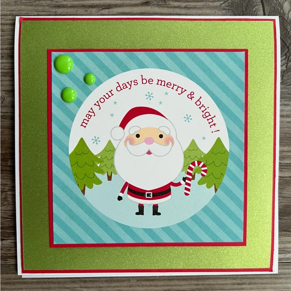 Handmade Christmas Holiday Greeting Cards Set of 6 5.5”x5.5” With Envelopes